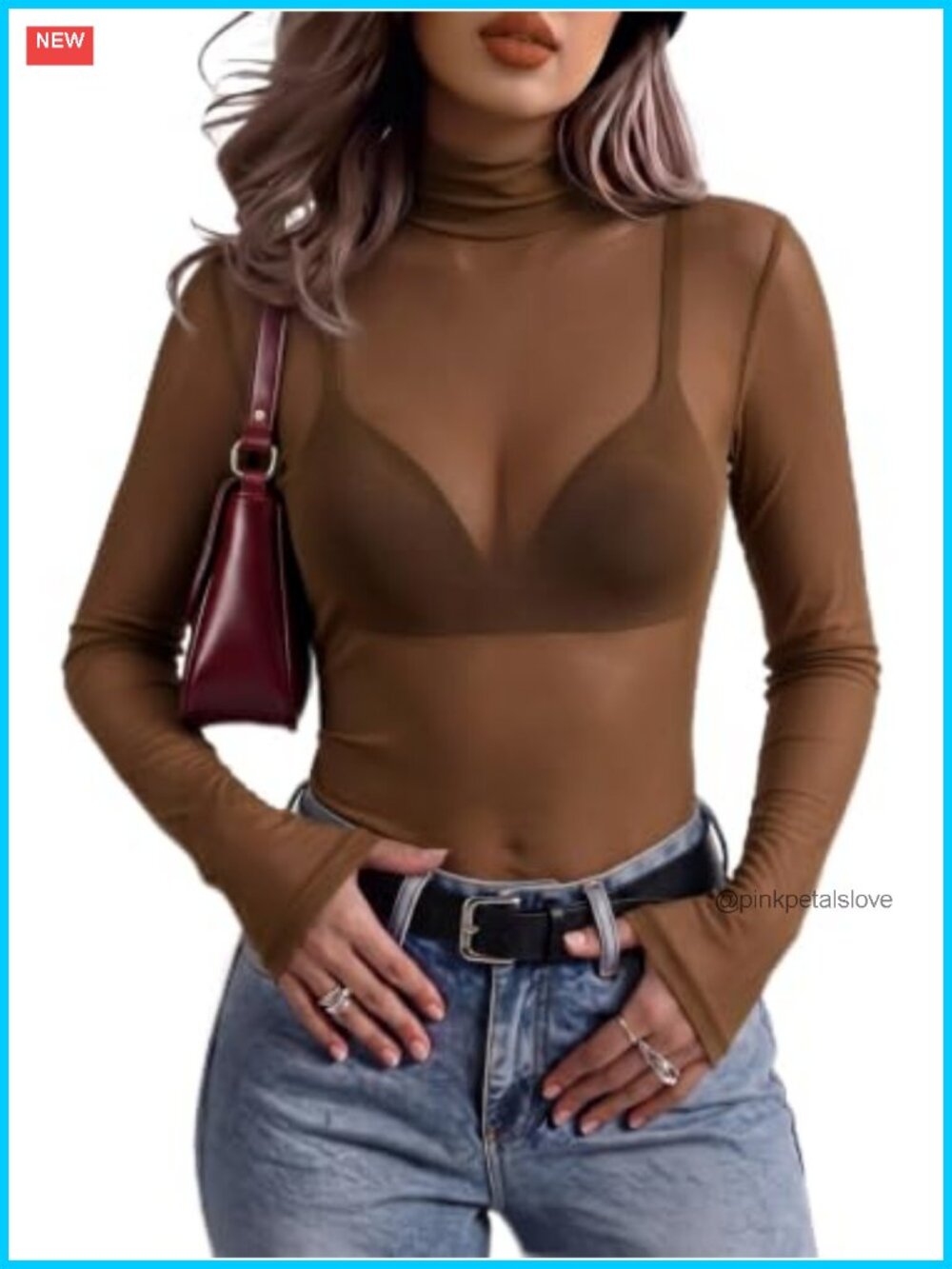 Women's Mesh Sheer Top Long Sleeve Slim Fitted Sexy Shirt